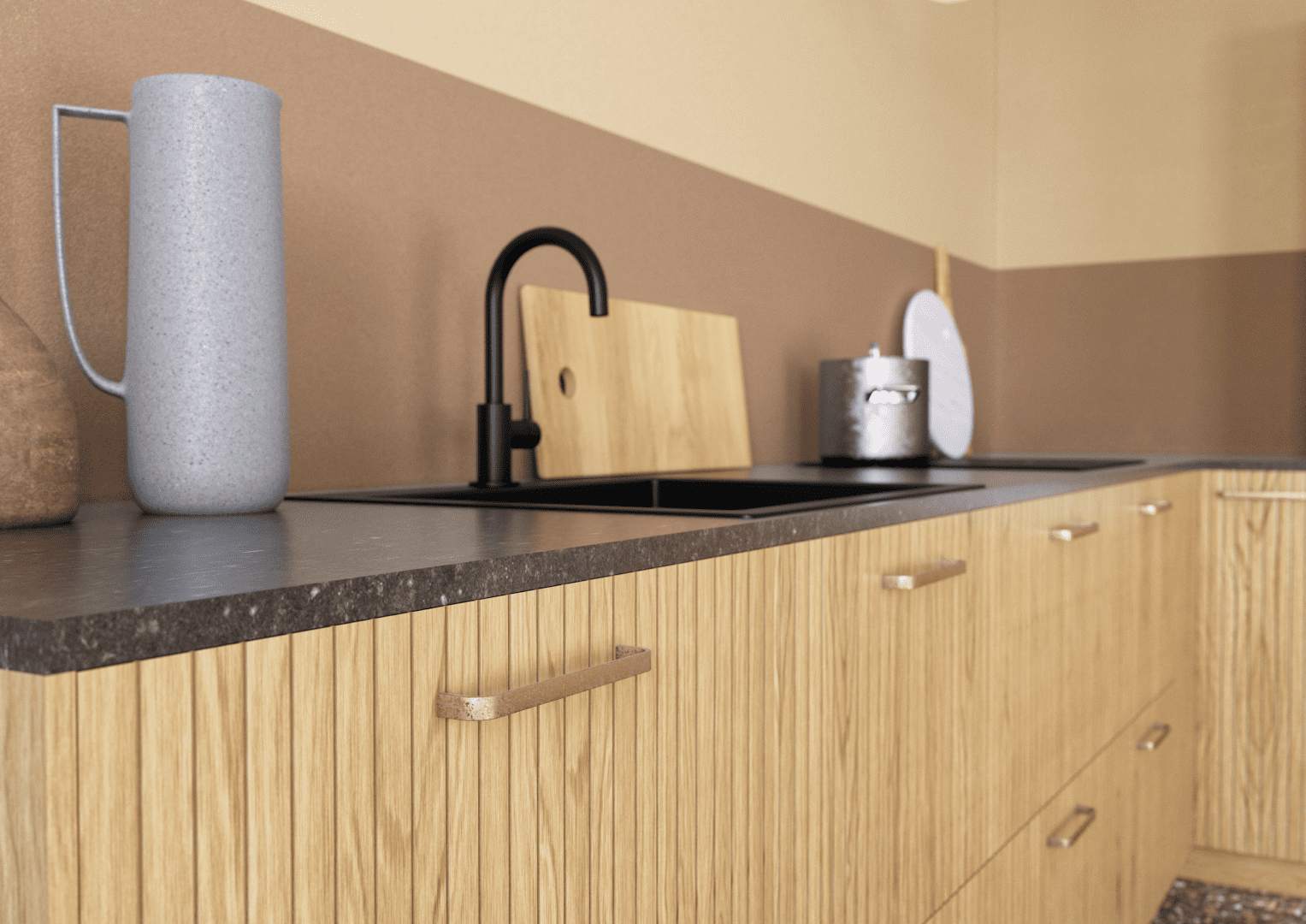 Fronts-for-kitchen-in-Nordic-Skyline-design.-Clear-lacquered-oak-with-Pronto-handles-in-Antique-copper