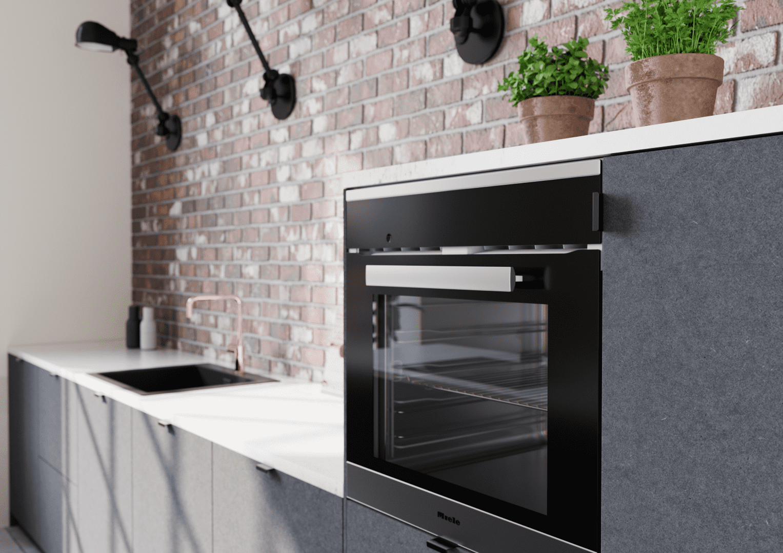 Fronts-for-kitchen-in-Pure-Basic-design.-Grey-HDF-with-Prince-handles