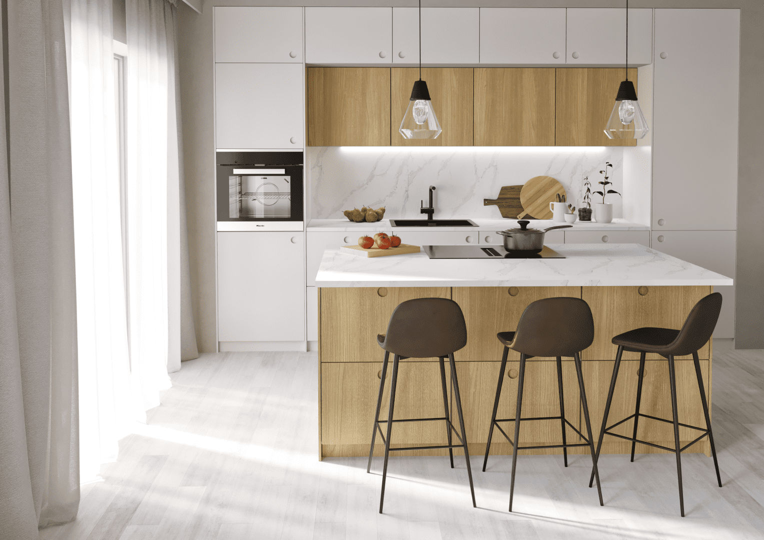 Kitchen-fronts-in-Circle-and-Nordic-design.-Color-Jotun-1376-Frostroyk-and-clear-lacquered-oak