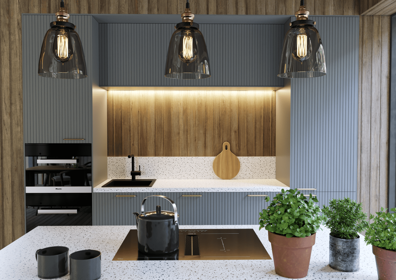 Pure-Skyline-design-fronts-for-kitchen.-Color-light-grey-handles-in-Charm-X-brushed-brass